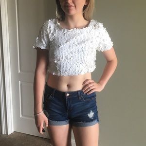 NWT Sequin crop top